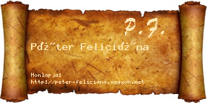 Péter Feliciána névjegykártya